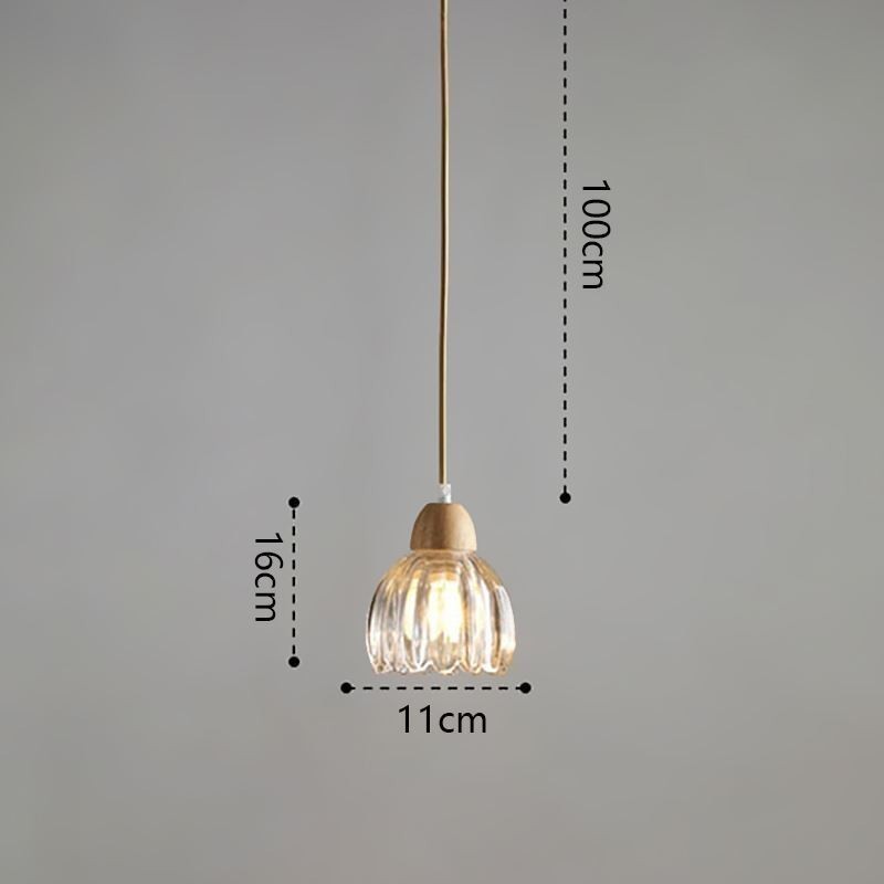 ガラスペンダントライト レトロ 田園風 アイランド シーリングライト ゴム製ウッド 装飾ランプ