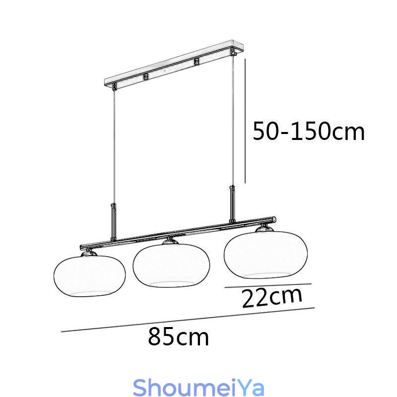 北欧ガラスペンダントライトクリエイティブ錬鉄天井ライト