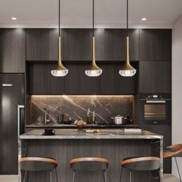 モダンなガラスペンダントライト 錬鉄ガラス天井ライト