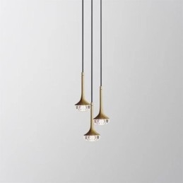 モダンなガラスペンダントライト 錬鉄ガラス天井ライト