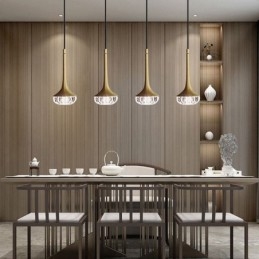 モダンなガラスペンダントライト 錬鉄ガラス天井ライト