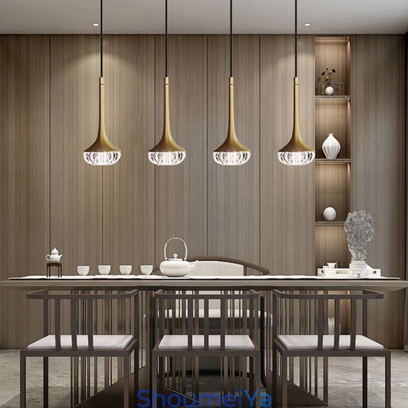 モダンなガラスペンダントライト 錬鉄ガラス天井ライト