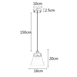 モダンなガラスペンダントライト 透明ガラスシェード付きシングル吊り下げペンダント照明