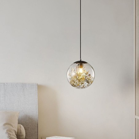 ガラスボールペンダントライト 葉っぱ クリスマス吊り下げ照明