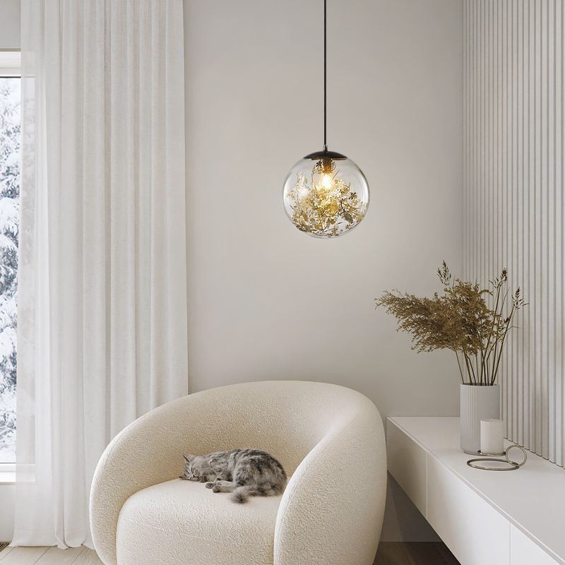 ガラスボールペンダントライト 葉っぱ クリスマス吊り下げ照明