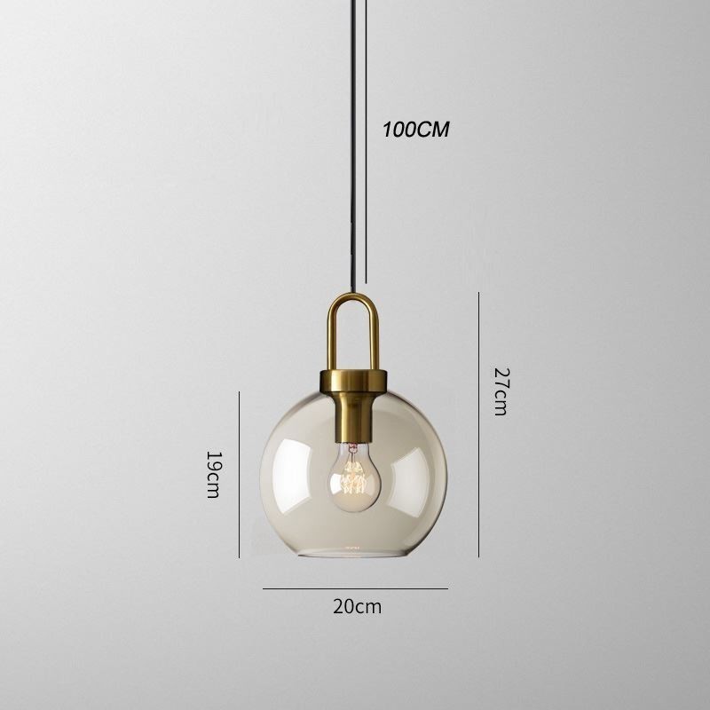 ガラスシェードアイランド付き3灯ペンダントライト