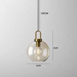 ガラスシェードアイランド付き3灯ペンダントライト