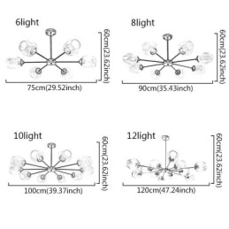 北欧ガラスペンダントライトマジックビーンシェイプランプシャンデリア照明