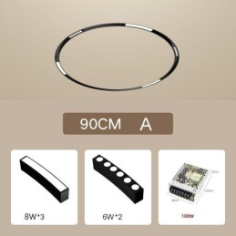 円形磁気トラックライト 埋め込み式スポットライト 装飾ライト 80cm