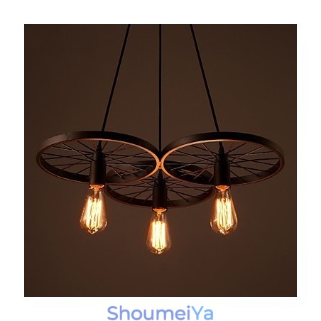 ロフトレトロペンダントランプアメリカンカントリー錬鉄シャンデリアインダストリアルスタイルホイール