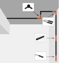 磁気トラック照明アクセサリ 埋め込み式トラックレールコーナー接続