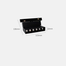 磁気トラックライト 埋め込み式スポットライト 装飾ライト 6M*2