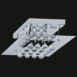 モダンコンテンポラリークリスタル電気メッキメタルフラッシュマウント