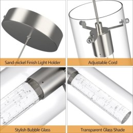 3 ライト アーティスティック ペンダント ライト ガラス シェード付き G4 電球ベース