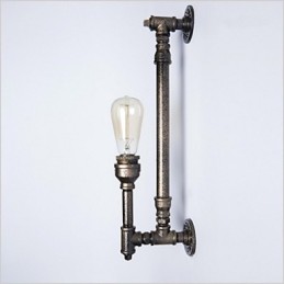 鉄製水道管壁ランプ ヴィンテージ通路ライト ロフト鉄製壁ランプ エジソン白熱電球 FJ DB2 046A0