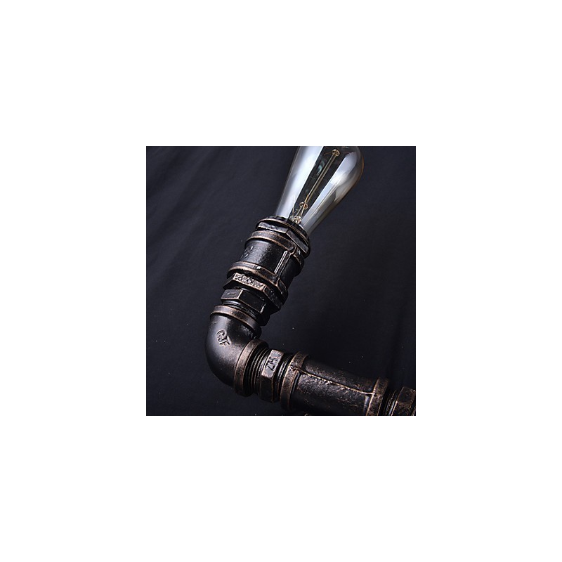 2 灯ヴィンテージ メタル ウォーター パイプ ウォール ランプ エジソン電球付き