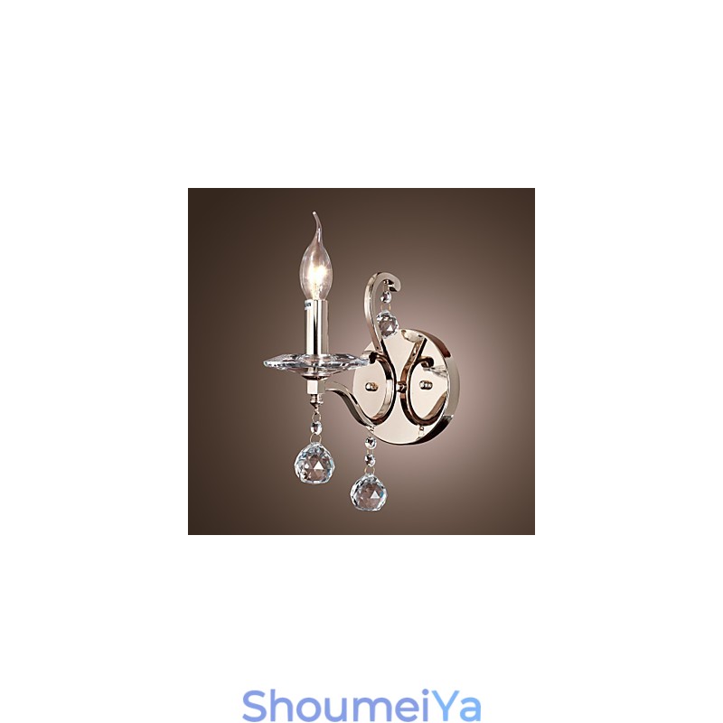 クリスタルキャンドルウォールライトモダンコンテンポラリーメタル