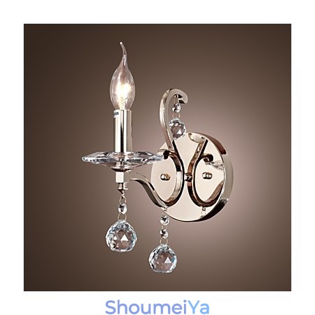 クリスタルキャンドルウォールライトモダンコンテンポラリーメタル