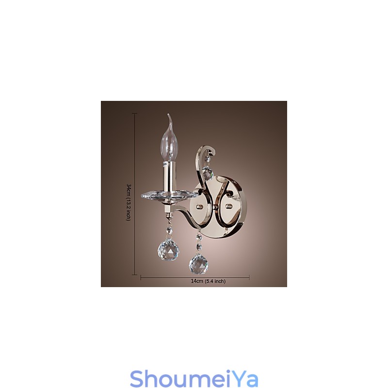 クリスタルキャンドルウォールライトモダンコンテンポラリーメタル