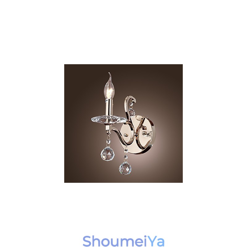 クリスタルキャンドルウォールライトモダンコンテンポラリーメタル