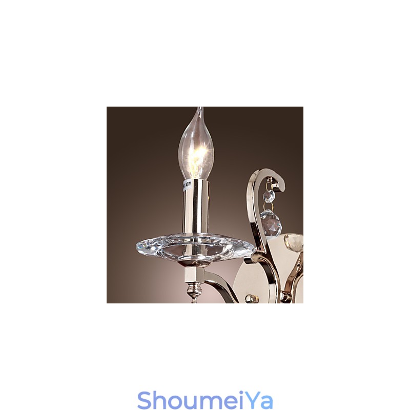 クリスタルキャンドルウォールライトモダンコンテンポラリーメタル