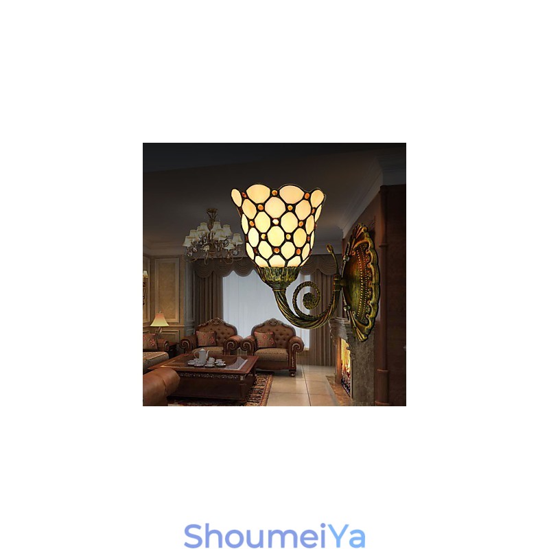 ヨーロッパの地中海の契約田舎クリエイティブ錬鉄壁ランプガラスライト