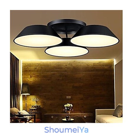 フラッシュマウント 3 ライト メタル アクリル シンプル モダン