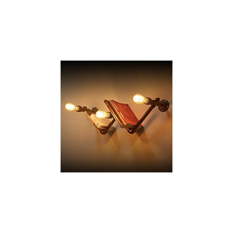 レトロなメタルベッドサイド壁取り付け用燭台、ビレッジ田園風リビングルーム壁ライト、ダイニングルーム壁ランプ