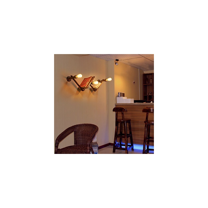 レトロなメタルベッドサイド壁取り付け用燭台、ビレッジ田園風リビングルーム壁ライト、ダイニングルーム壁ランプ