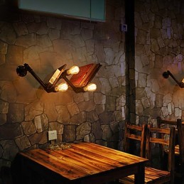 レトロなメタルベッドサイド壁取り付け用燭台、ビレッジ田園風リビングルーム壁ライト、ダイニングルーム壁ランプ