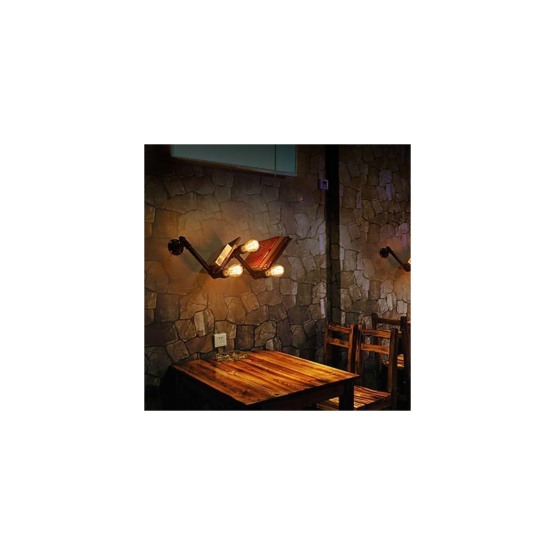 レトロなメタルベッドサイド壁取り付け用燭台、ビレッジ田園風リビングルーム壁ライト、ダイニングルーム壁ランプ