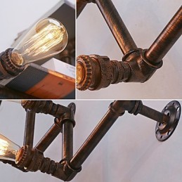 レトロなメタルベッドサイド壁取り付け用燭台、ビレッジ田園風リビングルーム壁ライト、ダイニングルーム壁ランプ