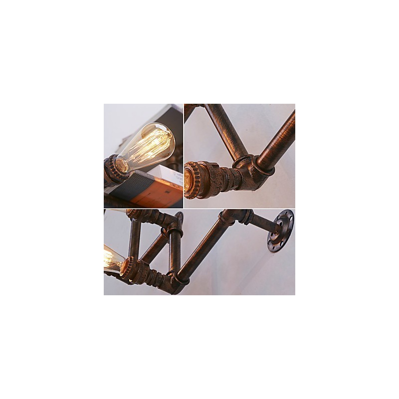 レトロなメタルベッドサイド壁取り付け用燭台、ビレッジ田園風リビングルーム壁ライト、ダイニングルーム壁ランプ
