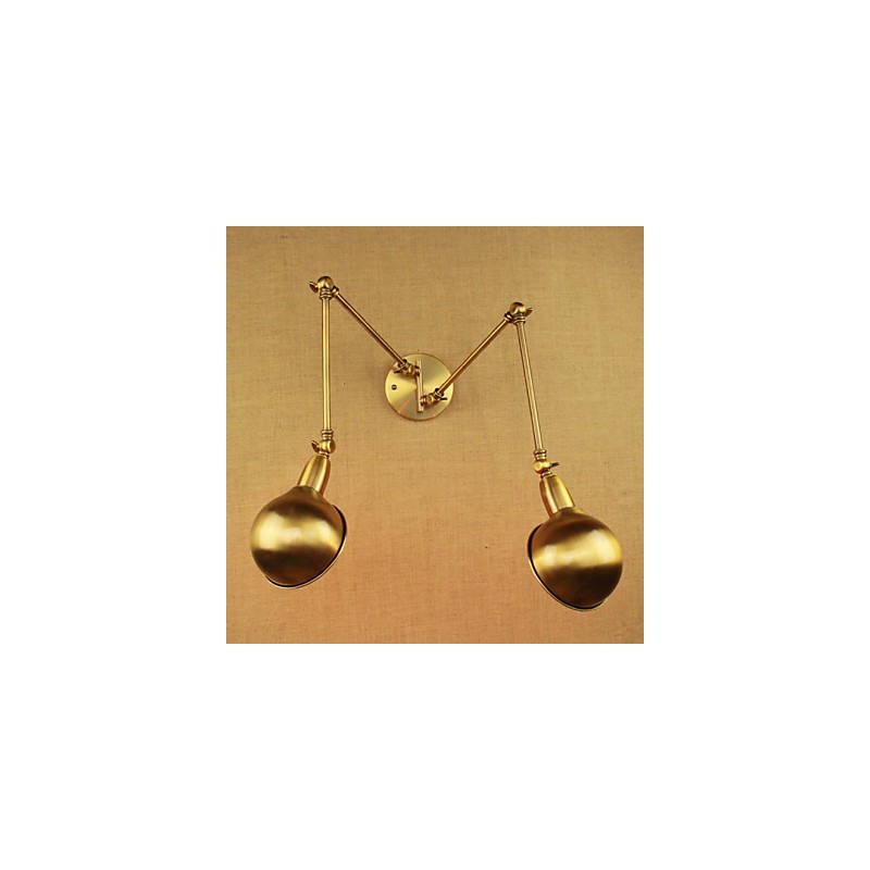 新しいブロンズノスタルジックモダン田舎の通路リビングルーム暖かいライトヘッド長い鉄の壁の腕