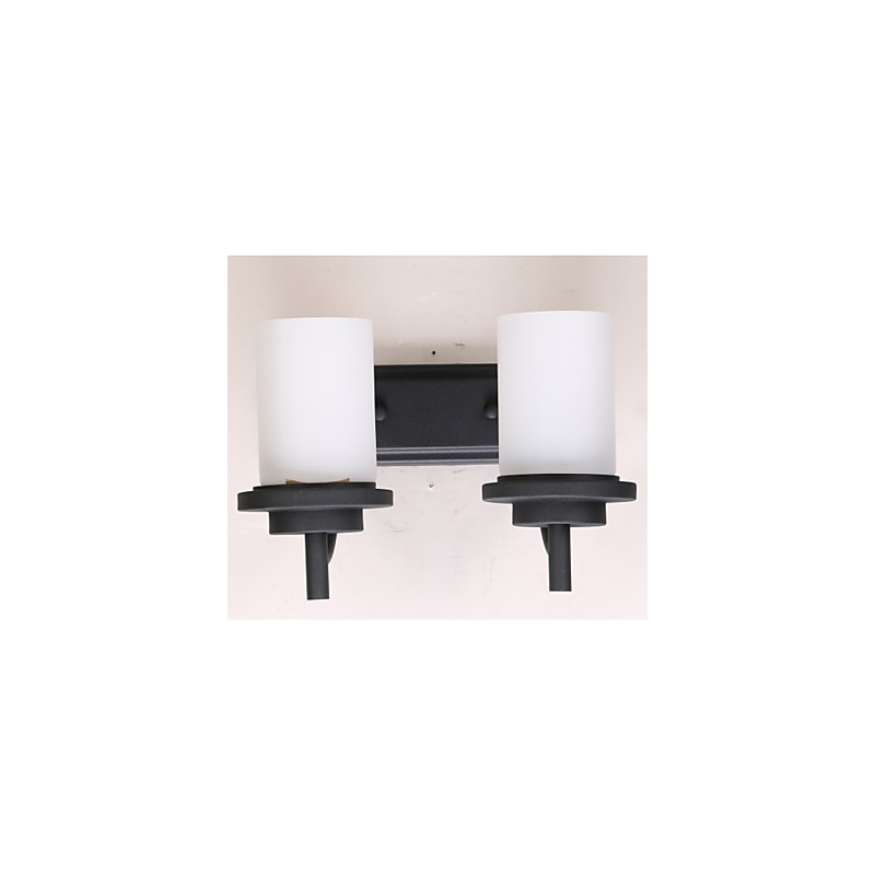 2*レトロアイアンクラシックスタイルウォールライト、ペイント加工、フロストガラス