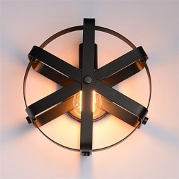 新しいヴィンテージスタイルの工業用ラウンド壁取り付け用燭台バルコニーロフト玄関廊下寝室の壁ランプ
