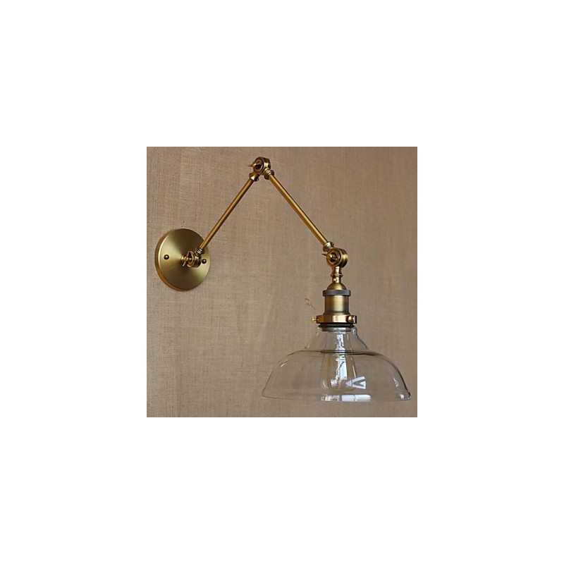 ロフトスタイルのデザイナーランプ モダンなガラスブロンズカフェ装飾壁ランプ