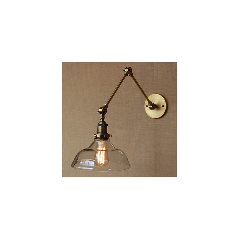 ロフトスタイルのデザイナーランプ モダンなガラスブロンズカフェ装飾壁ランプ