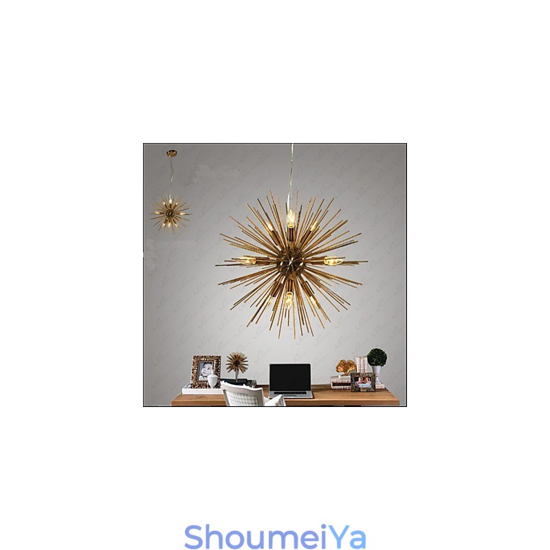 レトロな模造銅クリエイティブライン 10 ライト シャンデリア