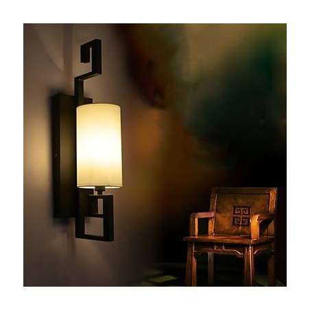 モダンアメリカンスタイルアンティークランプリビングルームベッドルームホテルルームホワイトクロスウォールランプ