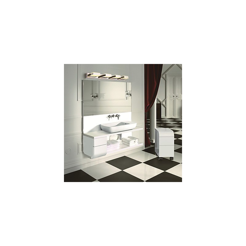 スクエアミラーランプ ステンレススチールとアクリル