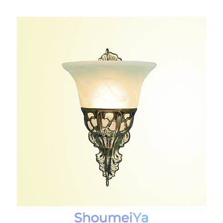 ヨーロッパの壁ランプ 金属素材メッキ ブロンズ照明 ベッドサイド リビングルーム フロントミラー バルコニーランプ付き
