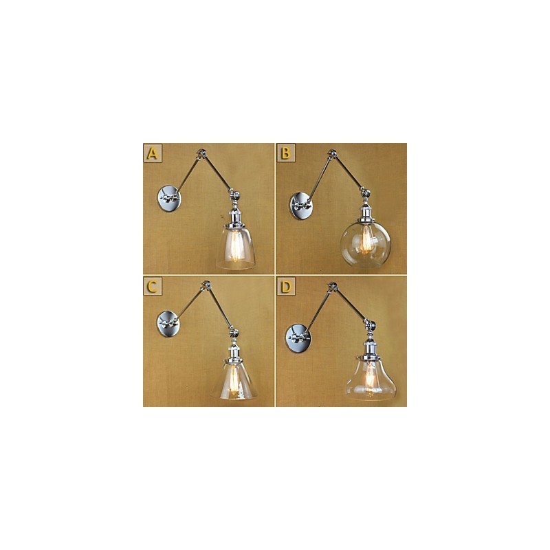 クロームガラス ダブルアーム 調節可能 シルバー バー KTV ベッドサイド 通路 レストラン ホテル 部屋 壁