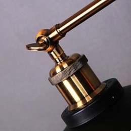 田舎風インダストリアルレトロウォールランプ ダブルウォールランプ ブラック傘