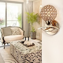 壁取り付け用燭台 読書用壁ライト クリスタル ミニスタイル モダン コンテンポラリー メタル