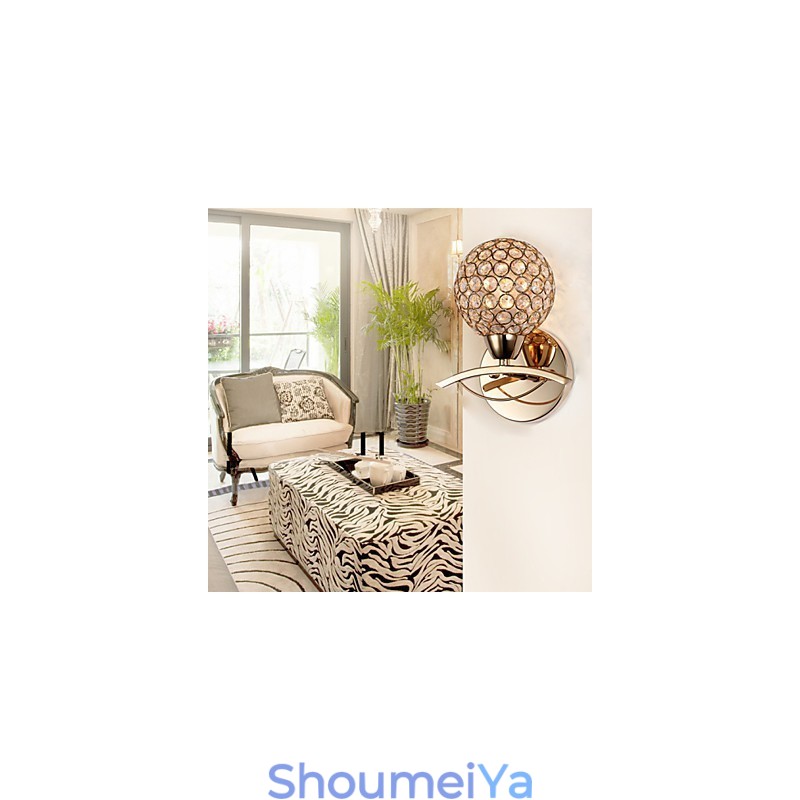 壁取り付け用燭台 読書用壁ライト クリスタル ミニスタイル モダン コンテンポラリー メタル