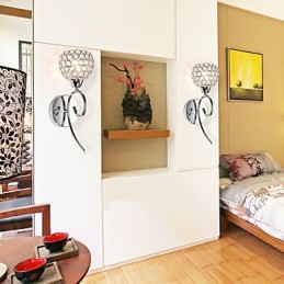 壁取り付け用燭台 読書用壁ライト クリスタル ミニスタイル モダン コンテンポラリー メタル