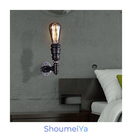 レトロな金属製ベッドサイド壁取り付け用燭台、村の田園風リビングルームの壁ライト、ダイニングルームの壁ランプ