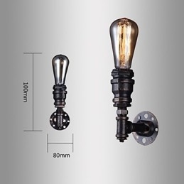 レトロな金属製ベッドサイド壁取り付け用燭台、村の田園風リビングルームの壁ライト、ダイニングルームの壁ランプ