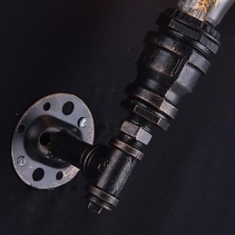 レトロな金属製ベッドサイド壁取り付け用燭台、村の田園風リビングルームの壁ライト、ダイニングルームの壁ランプ